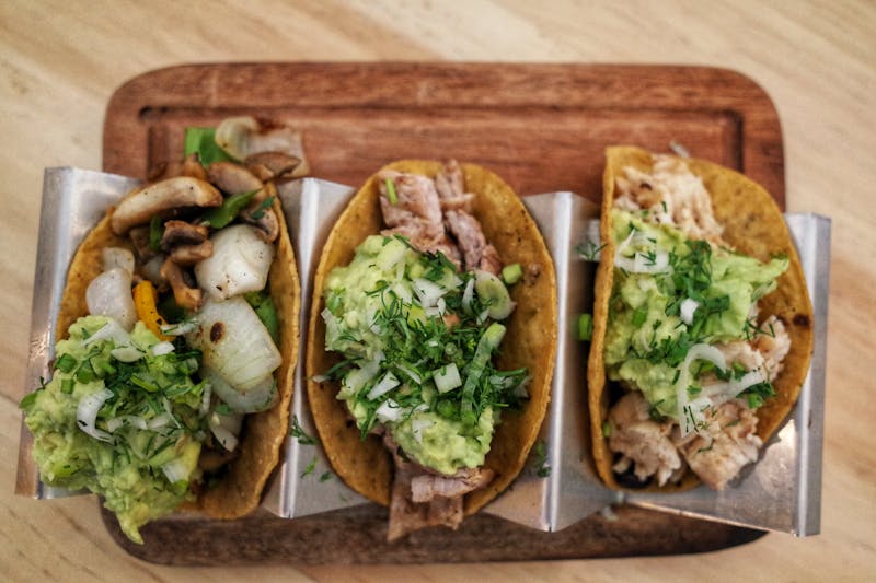Smoky Mushroom Tacos with avocado crema