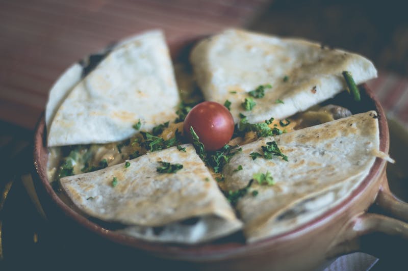 Spicy Beef Quesadilla with chipotle filling